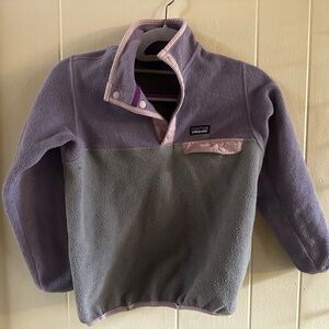 Patagonia Kids Lavender and Gray Snap-T Pullover